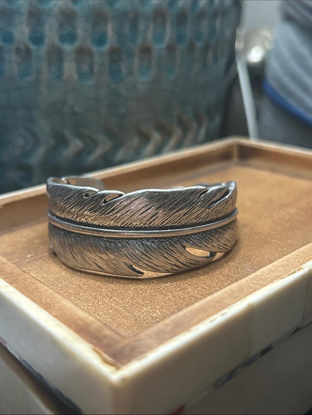 Lucky brand Sterling Feather Cuff Bracelet - Silver Tone